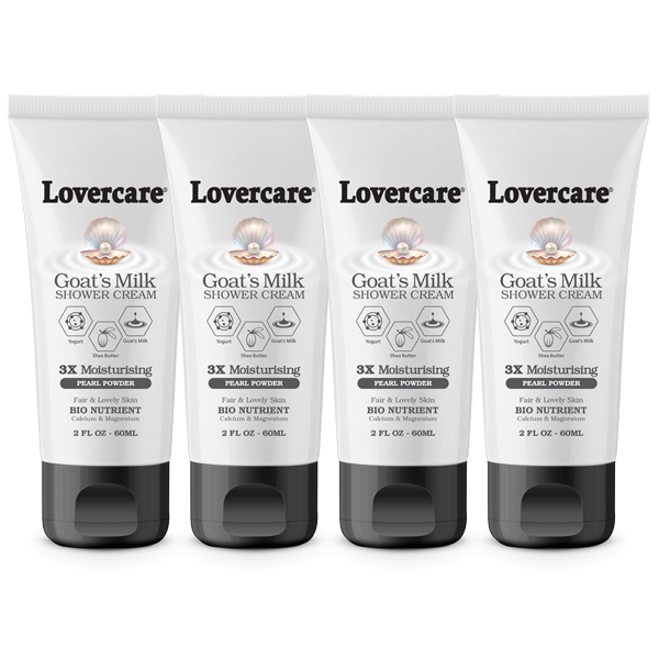 4-PACK Lovercare Goat's Milk Shower Cream - 2 fl oz (60ML) - PEARL