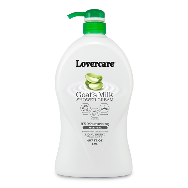 Lovercare Goat's Milk Shower Cream 40.7 OZ (1200ML)-ALOE VERA